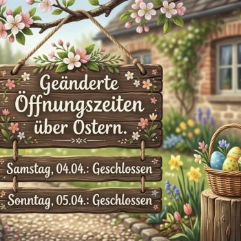 Geänderte Öffnungszeiten über Ostern